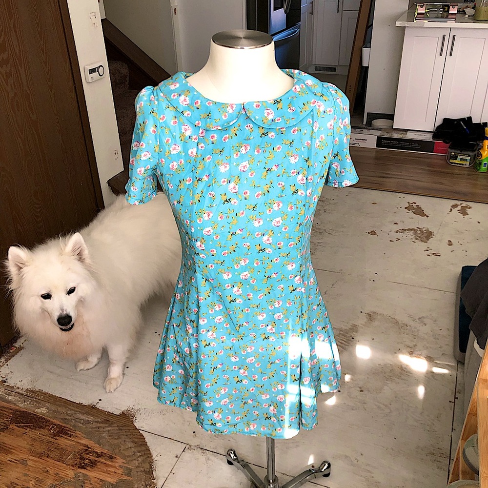 Handmade Blue Floral Dress